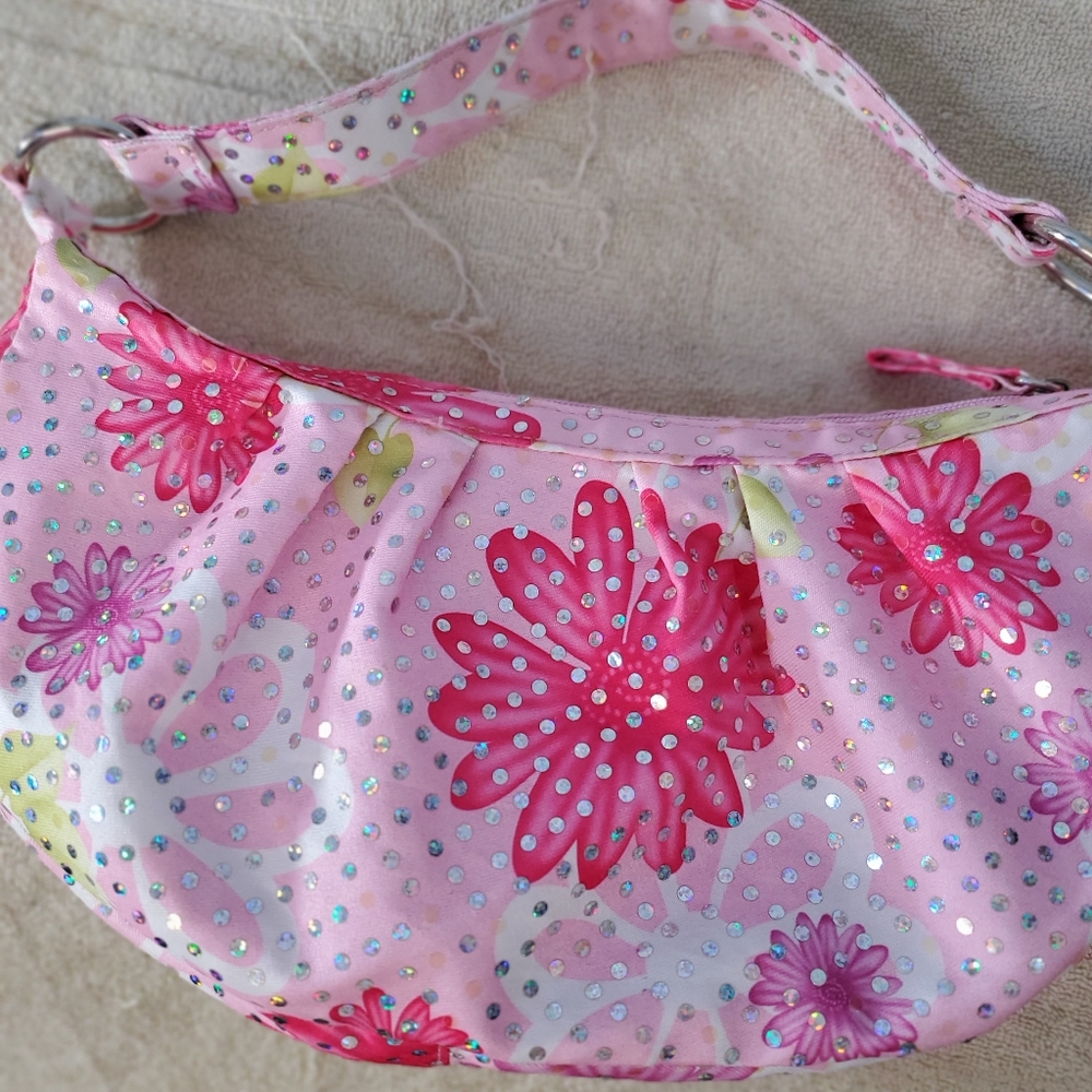 Pink Floral Sequin Bag - Picture 2 of 8